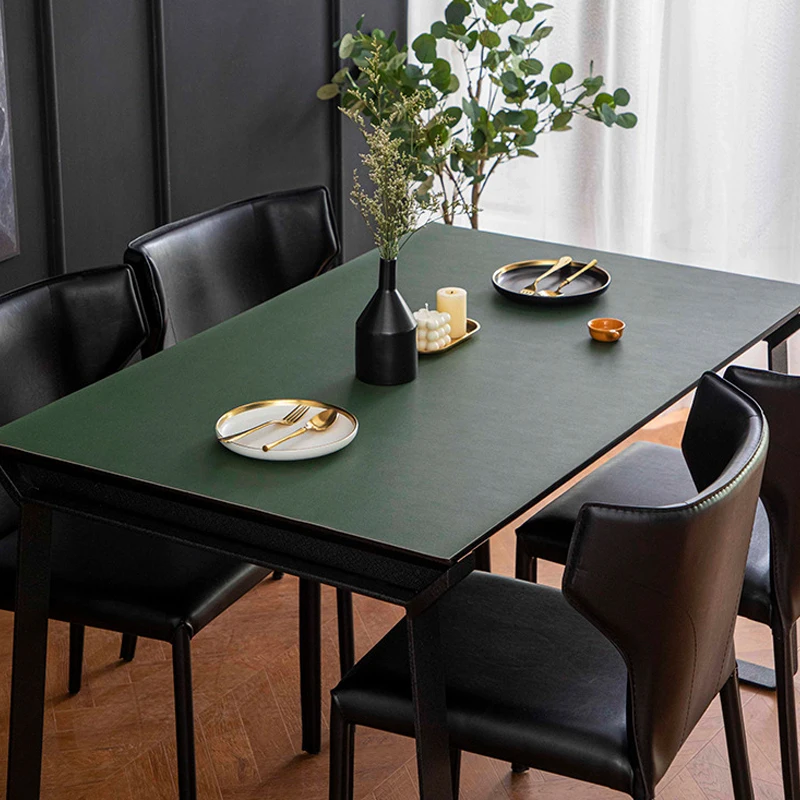 

Однотонные Чехлы для стола из искусственной кожи, легко чистящиеся коврики, водонепроницаемые, маслостойкие, для кухни, обеденного стола, п...