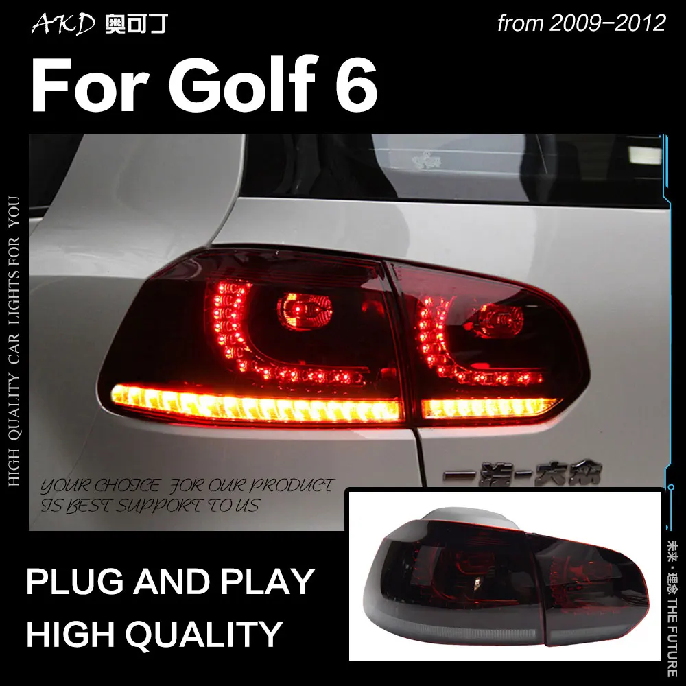 

AKD автомобильный Стайлинг для VW Golf 6 задние фонари 2009-2012 Golf6 R20 светодиодные задние фонари Светодиодные ДХО динамический сигнал тормоз задние...