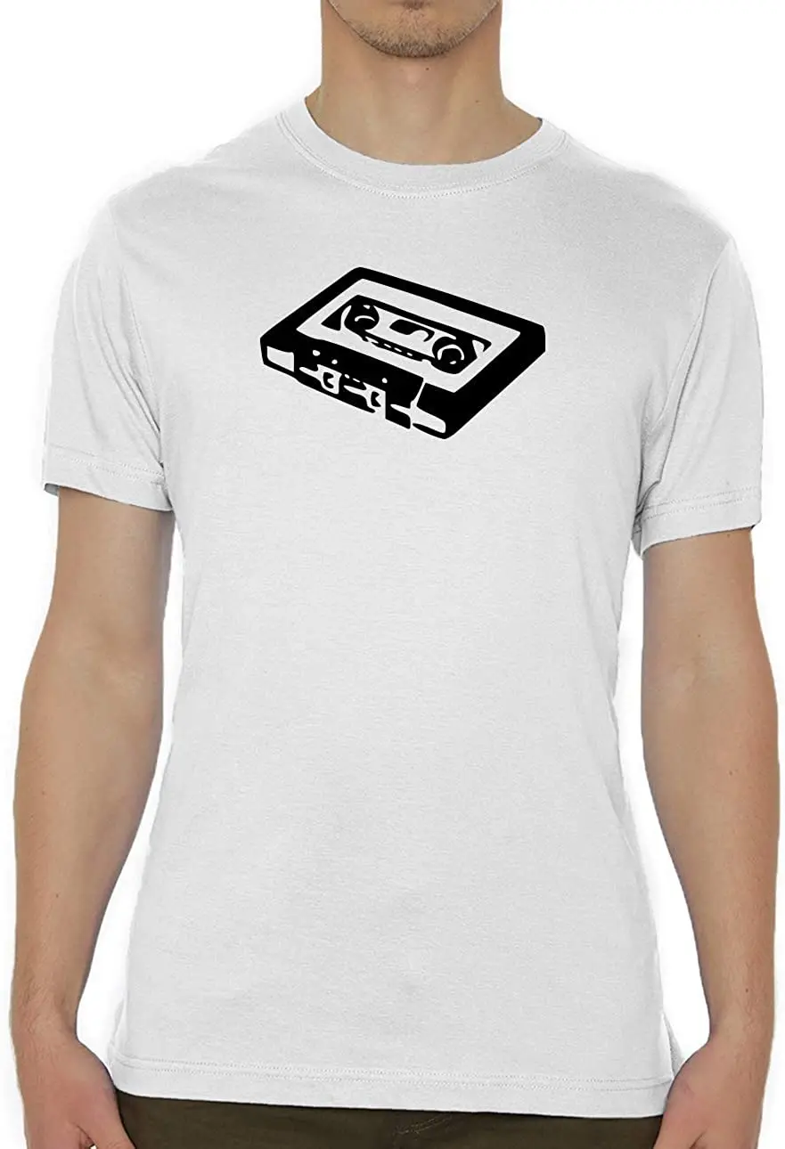 

Cassette Stencil Artwork Hipster Vintage Crew Neck Men's T-Shirt New Summer 2020 Pure Cotton Breathable Short Sleeve Tshirt