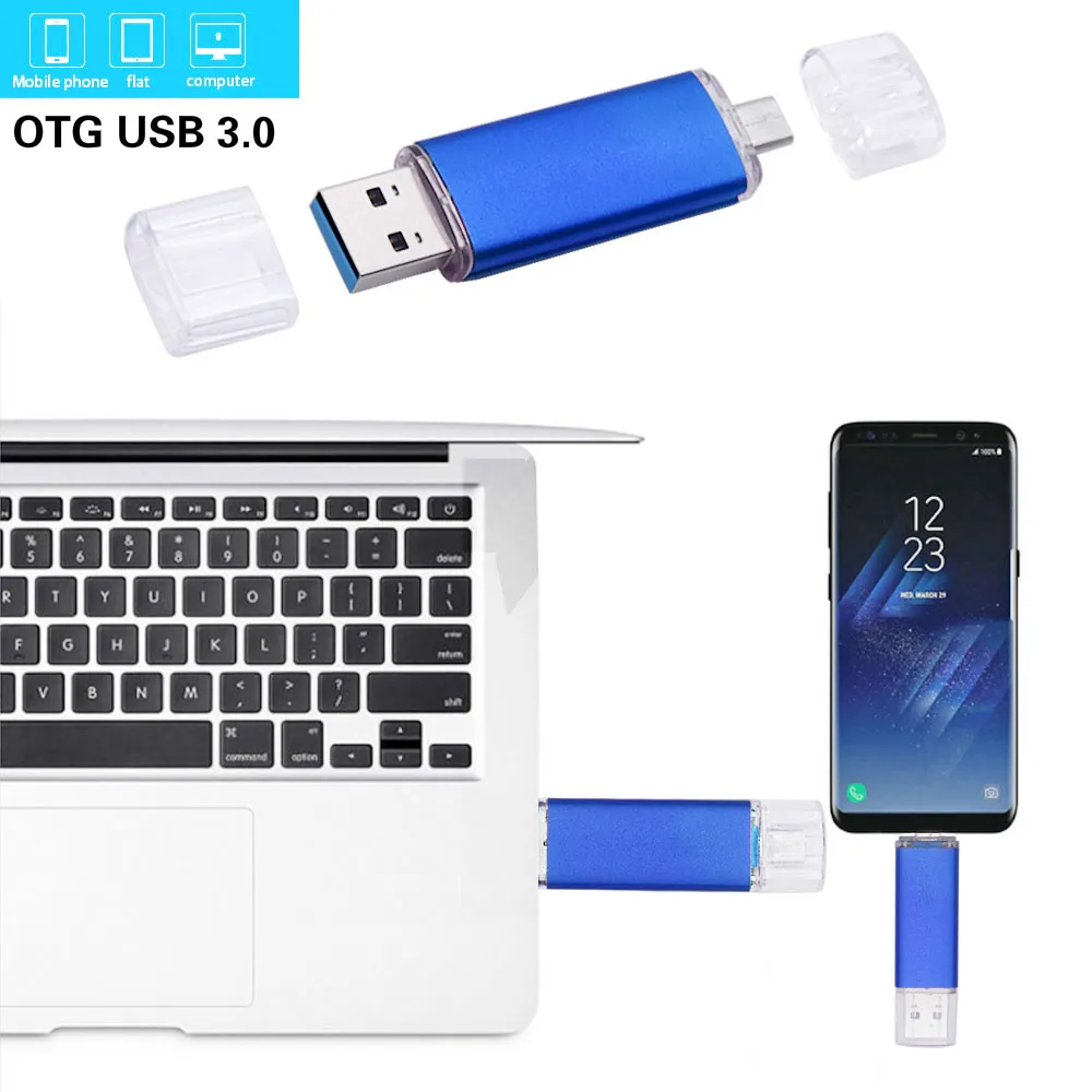 USB 3.0 OTG флеш накопитель для смартфона Android 64 ГБ 32 16 8 металлическая карта памяти