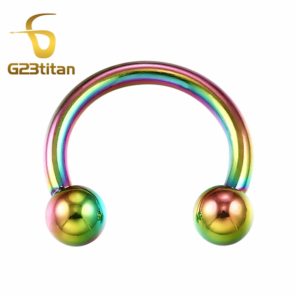 Circular Barbells 10 шт. в партии G23 титановые округлые микроштанги Bananabells губная серьга ювелирные украшения для пирсинга кольца оптом - Окраска металла: Circular Barbells