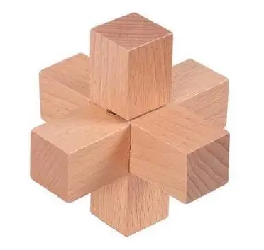 

Classic IQ Wooden Burr Interlocking Brain Teaser Puzzle Traditional Educational Puzzles Game for Children Adults