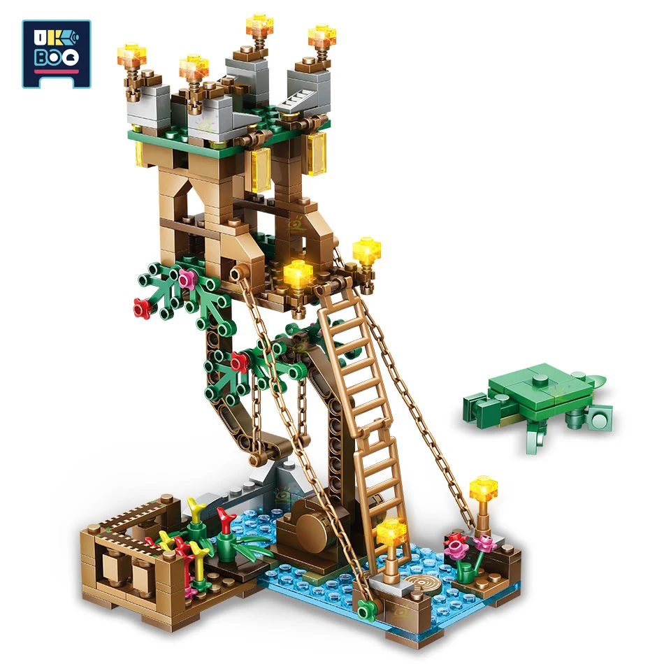 

UKBOO 329PCS City Floating fortress Model Building Blocks DIY Tree House Balanced antigravity Bricks Toys For Children