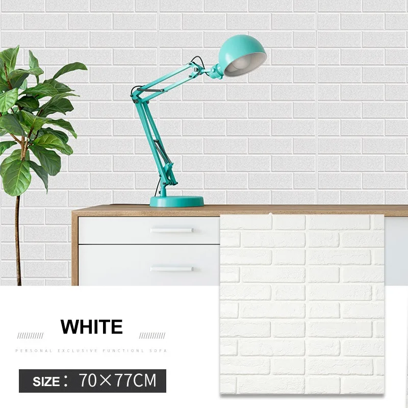 

1Pc 3D Wall Sticker Imitation Brick Bedroom Decoration Waterproof Self Adhesive Wallpaper For Living Room Kitchen TV Backdrop