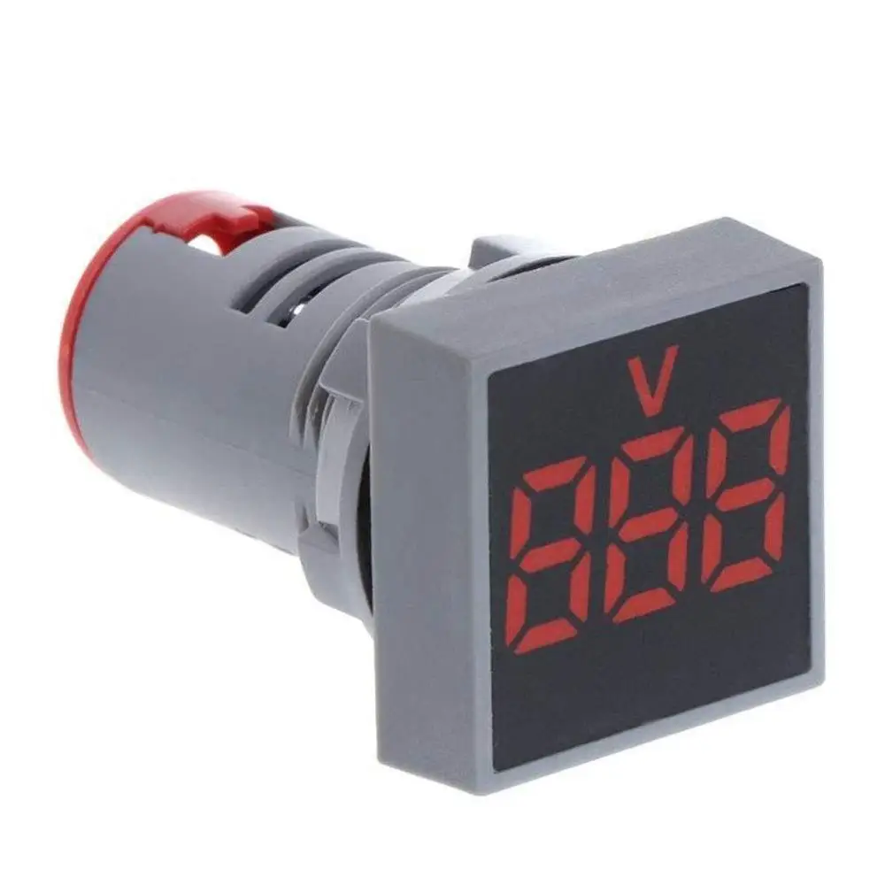 AC 12-500V Square 22 мм светодиодный цифровой дисплей Вольтметр вольтметр Индикатор напряжения сигнальная лампа световой тестер комбинированный диапазон измерения 12-500 В переменного тока - Цвет: AC 12-500V Square