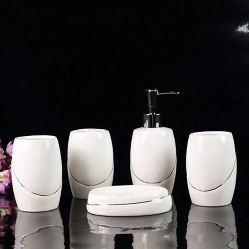 Набор из пяти предметов керамический набор для ванной комнаты Jingdezhen китайский