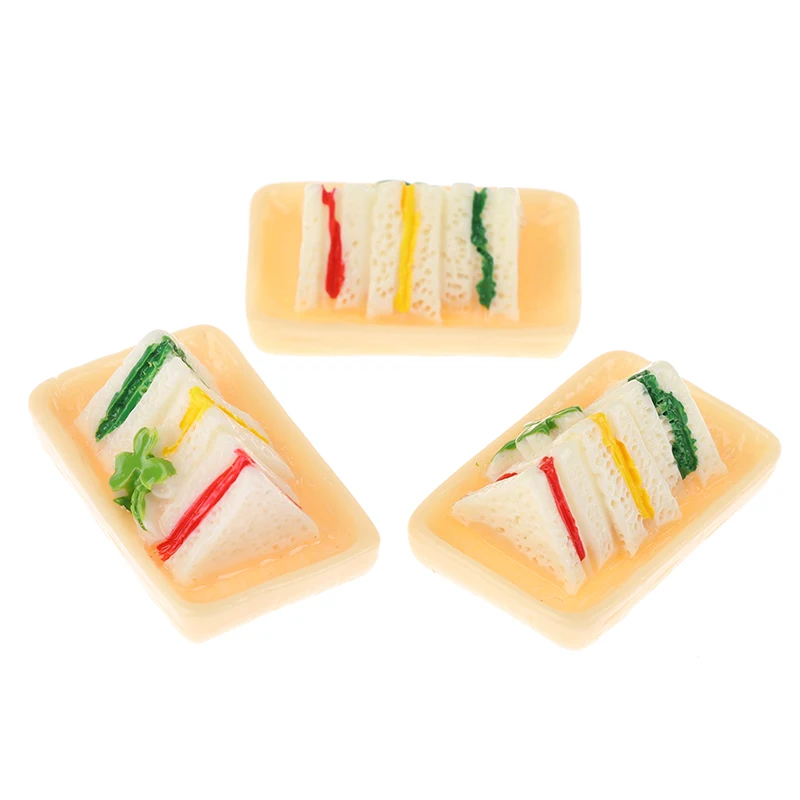 

3pcs Miniature Food Accessories Dollhouse kitchen Food Sandwich Cute MINI Dollhouse