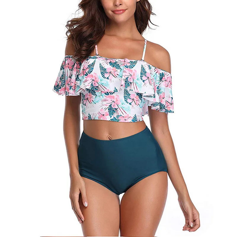 Женский купальник с высокой талией MJARTORIA винтажный купальный костюм в полоску