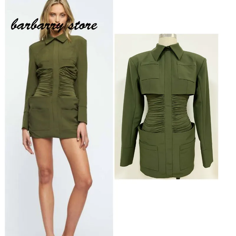 

Женское облегающее платье-карандаш, привлекательное модное индивидуальное платье-карандаш с сумочкой на бедрах и отложным воротником, веч...