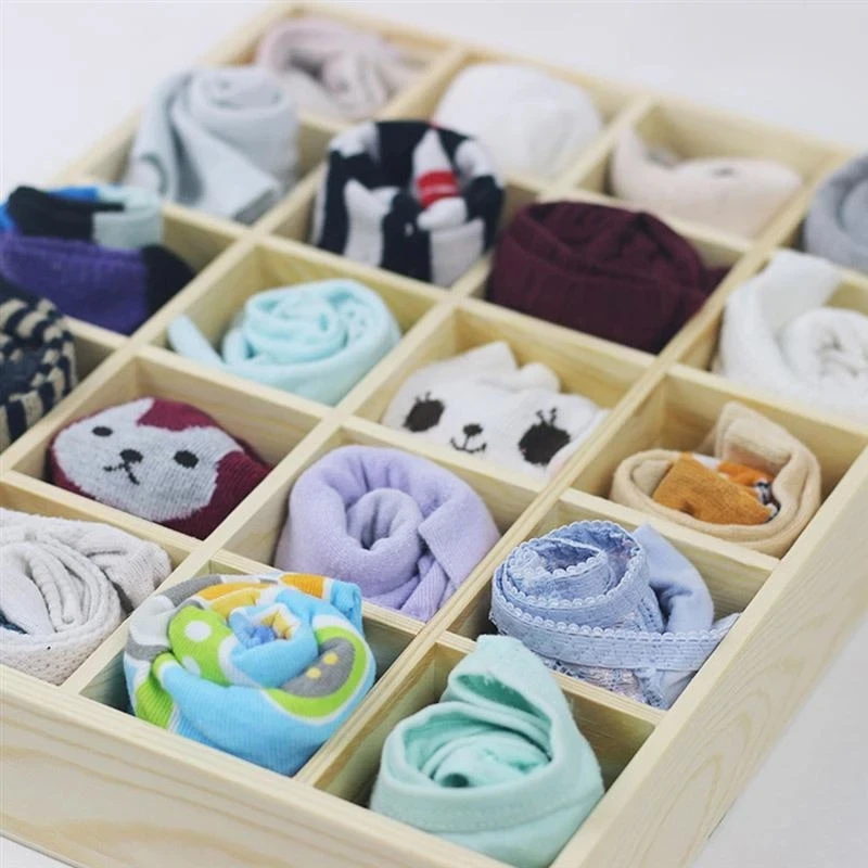 

20 Compartmentswooden Storage Box Underwear Storage Case Socks Containercosmetics Jewelry Storage Wooden Box Gift Box