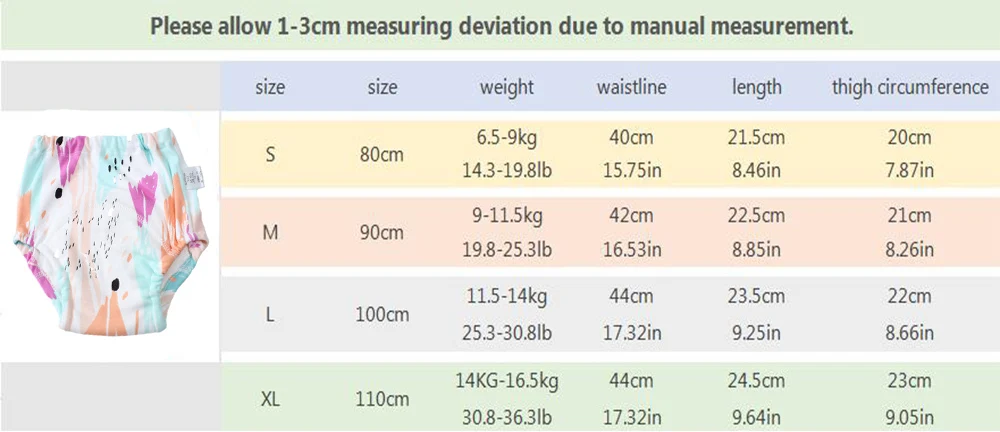 4 слойные Детские хлопковые тренировочные штаны трусы тканевые подгузники