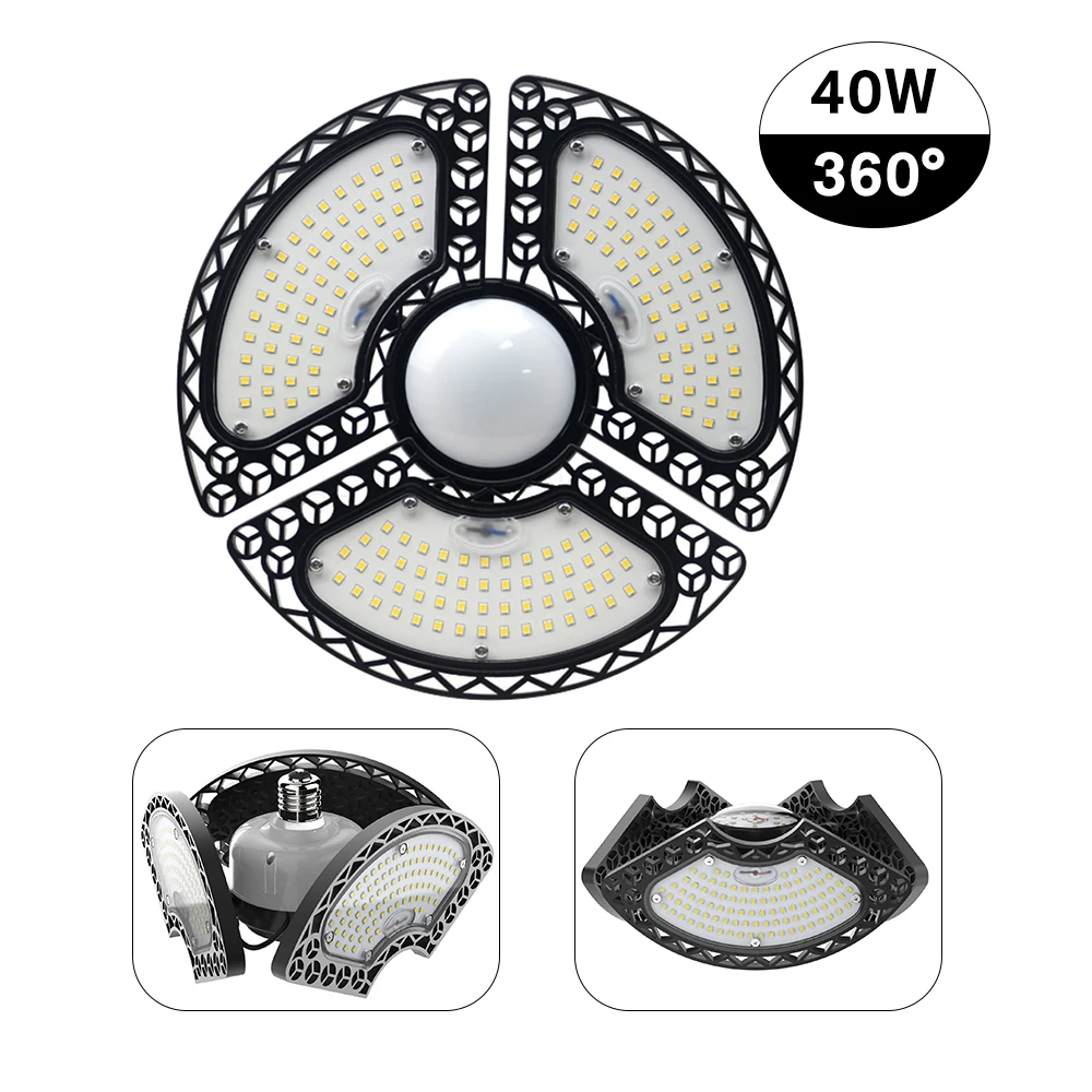 3 регулируемые панели E27 светодиодные гаражные огни с активированным движением