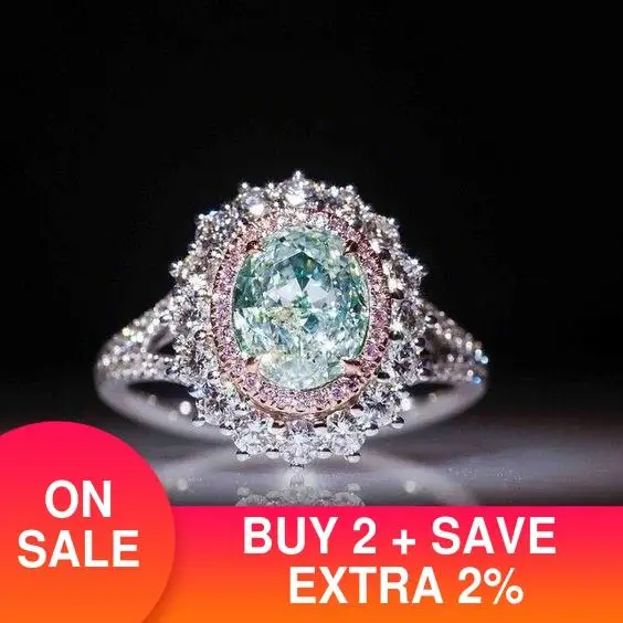 925 стерлингового серебра розовый голубой циркон обручальные кольца с камнями для