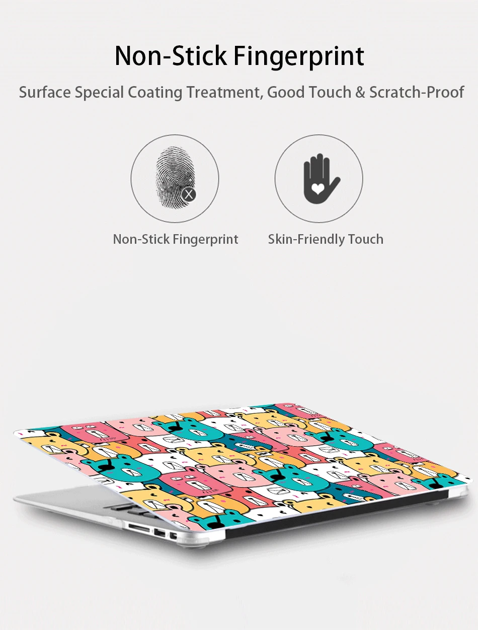 Чехол MTT для Macbook Air Pro retina 11, 12, 13, 15 дюймов, сенсорная панель, милый чехол с мультяшными животными для macbook Air 13,3, чехол для ноутбука