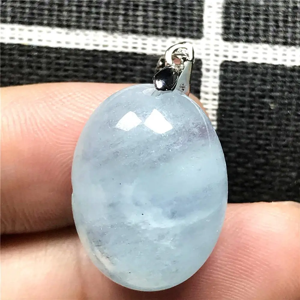 Натуральный голубой аквамарин кулон для женщин и мужчин кристалл 20x15x9 мм бусины