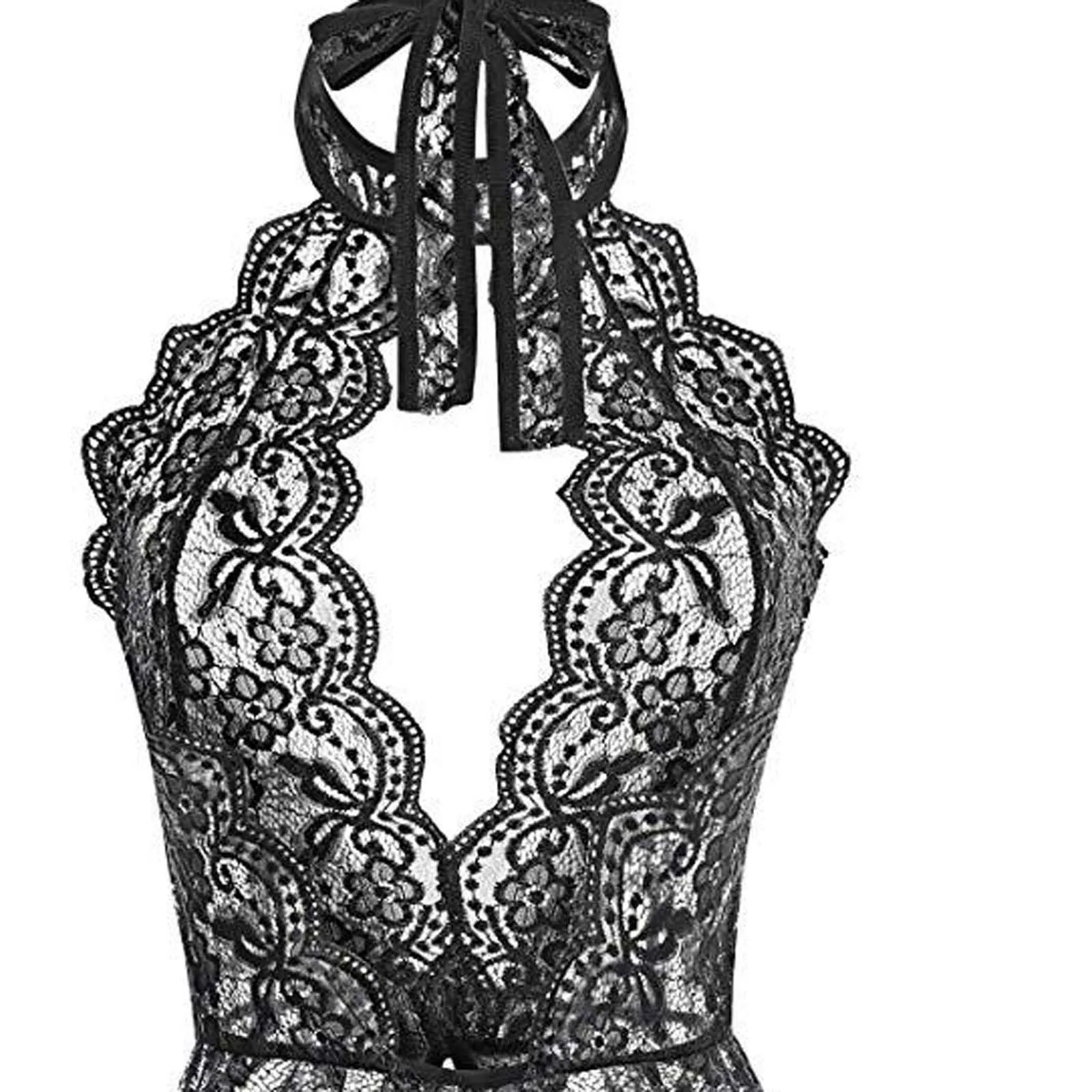 

Lenceria Women Crotchless Bodysuit Erotic Temptation Sexy Lingerie Lace Gauze Underwear Siamese Bodysuits N*