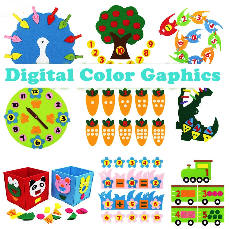 

Felt Cloth DIY Children Educational Toy Durable Digital Cognitive Child Montessori Education Supplies DIY Craft Toys Gifts
