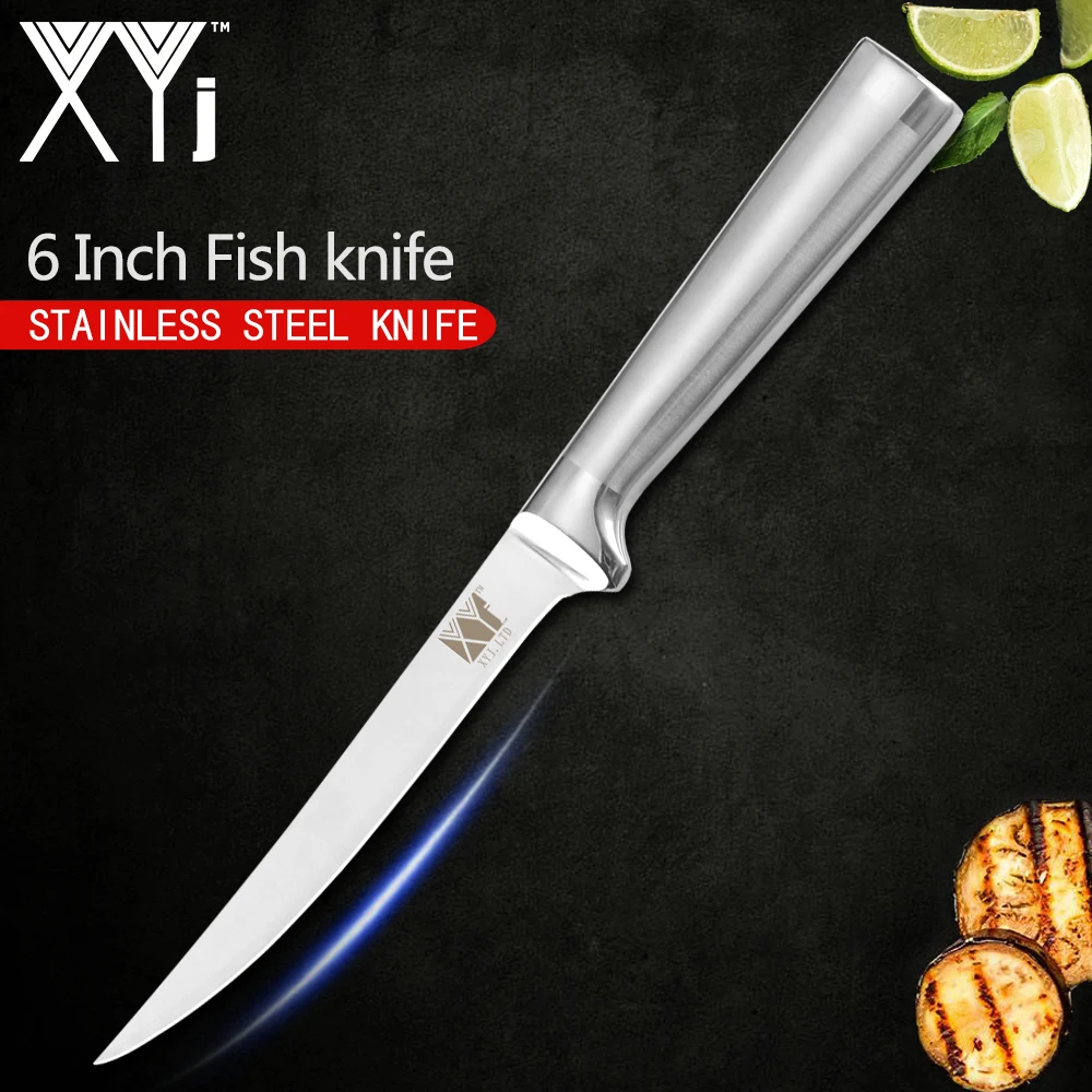 Нож для суши и рыбы XYj из нержавеющей стали 6 дюймов нескользящая ручка острый