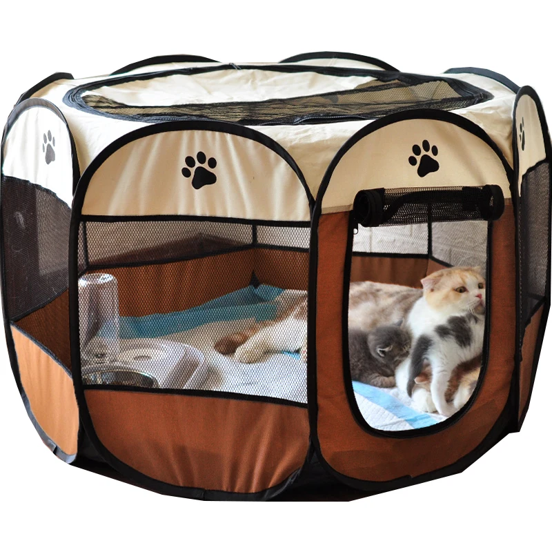 

Dog Tent Portable House Breathable Outdoor Kennels Fences Pet Cats Delivery Room Easy Operation Octagonal Playpen Dog Crate