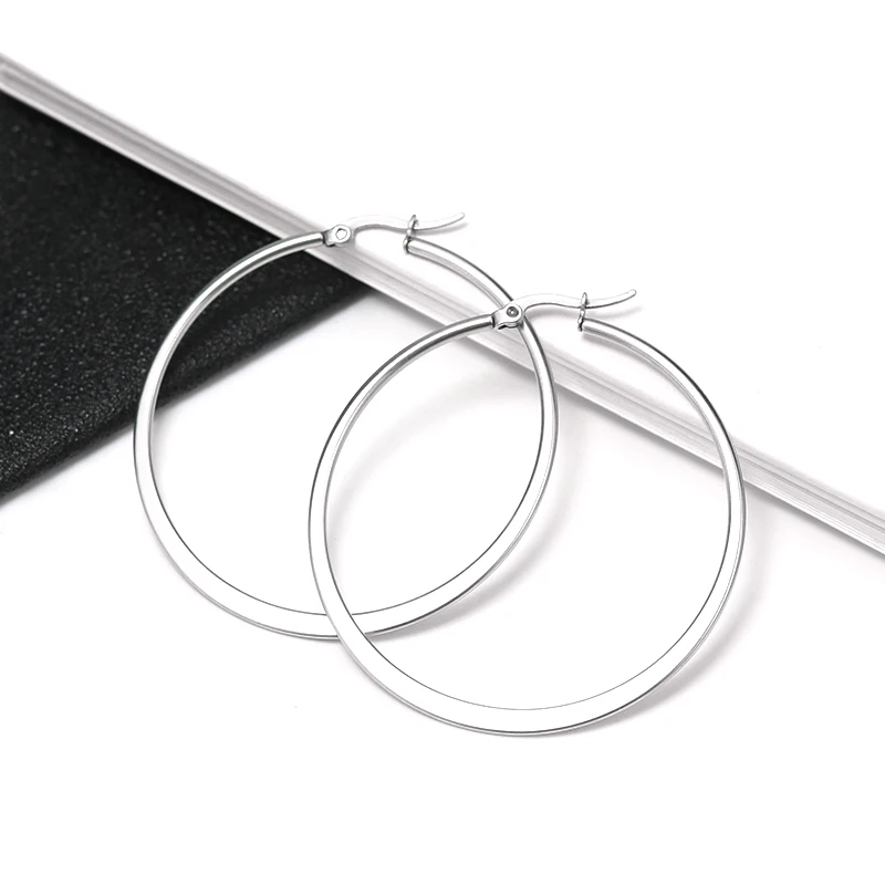 Модные геометрические серьги из розового золота богемные кольца крупные