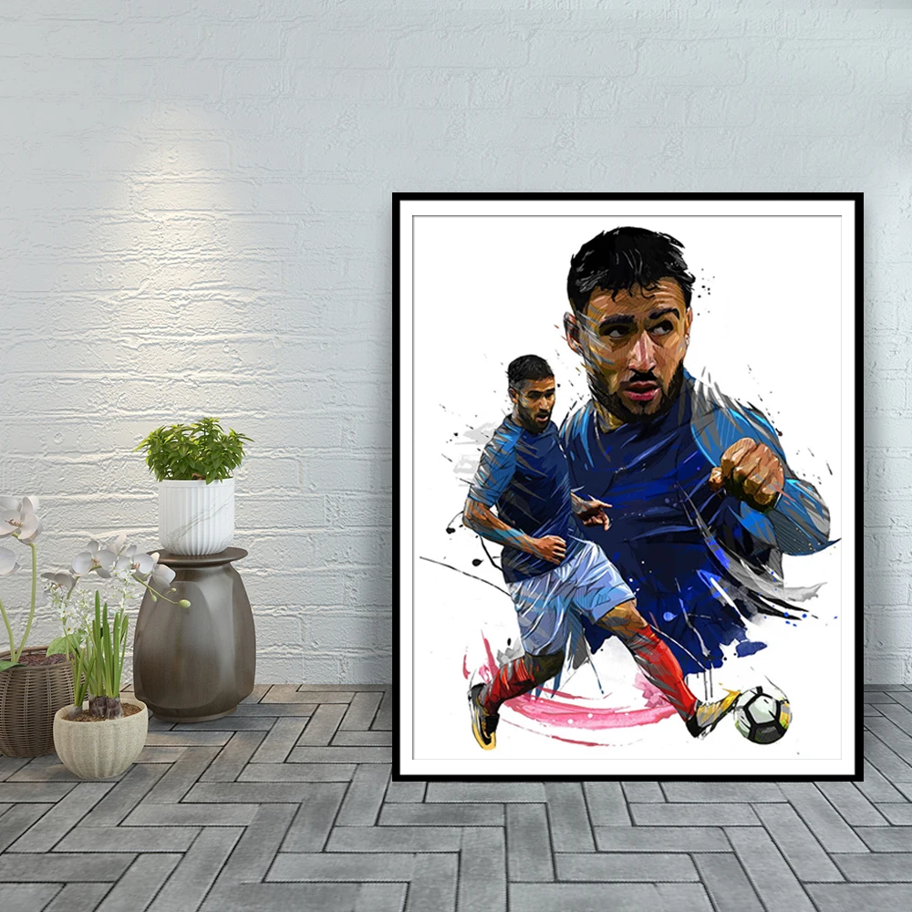 1 Nabil Fekir настенные картины для гостиной олимпийки Lyonnais стены искусства Современные постеры для оформления дома и принтов - Цвет: 1