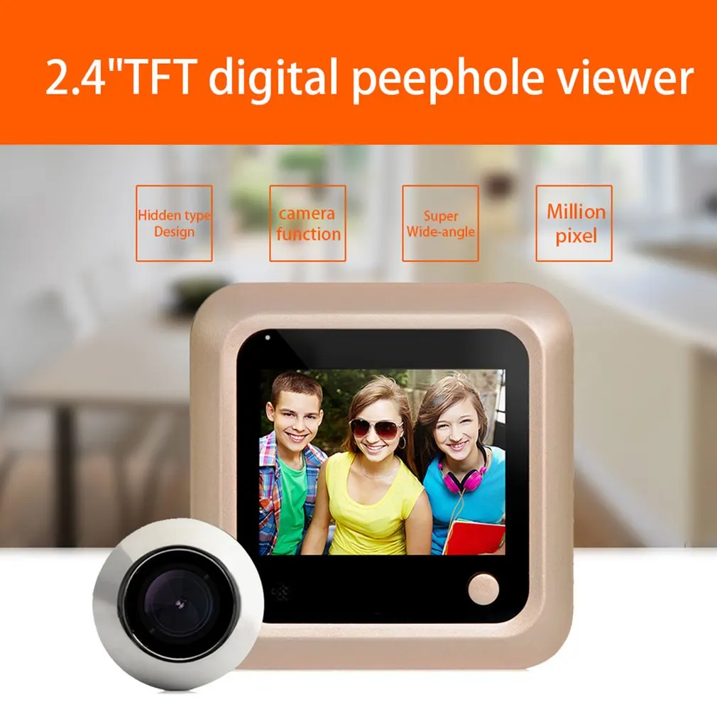 

X5 2.4 Inch TFT Color Screen Display Home Smart Doorbell Security Door Peephole Camera Electronic Cat Eye
