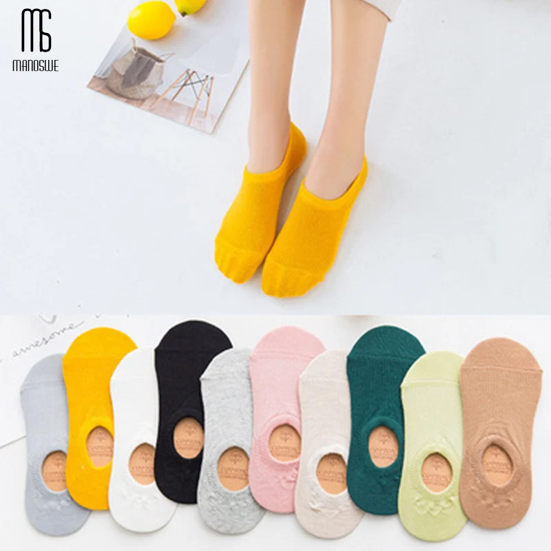 Женские повседневные хлопковые полосатые носки Manoswe карамельные цвета