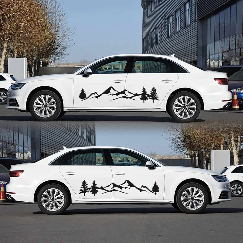 

RV Motorhome Universal Body Sticker DIY Tree Mountain Scene Forest Graphic Decal Sticker Decoration for Caravan Trailer