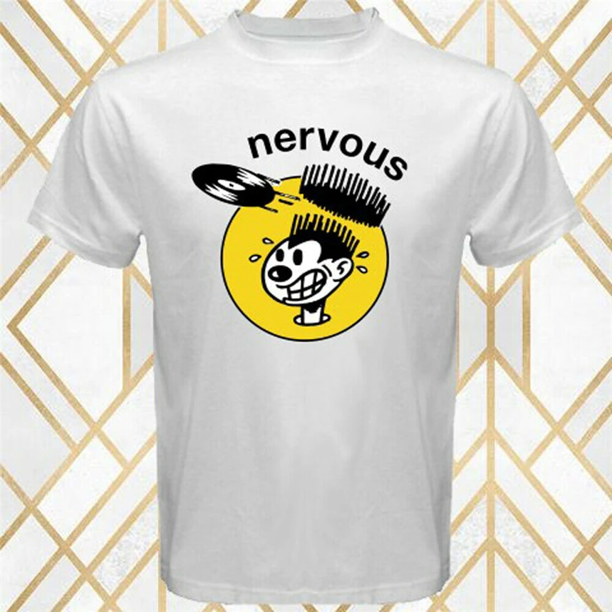Nervous Records Music Production House Logo Men' S Белая Футболка размер 3Xl для молодежи среднего