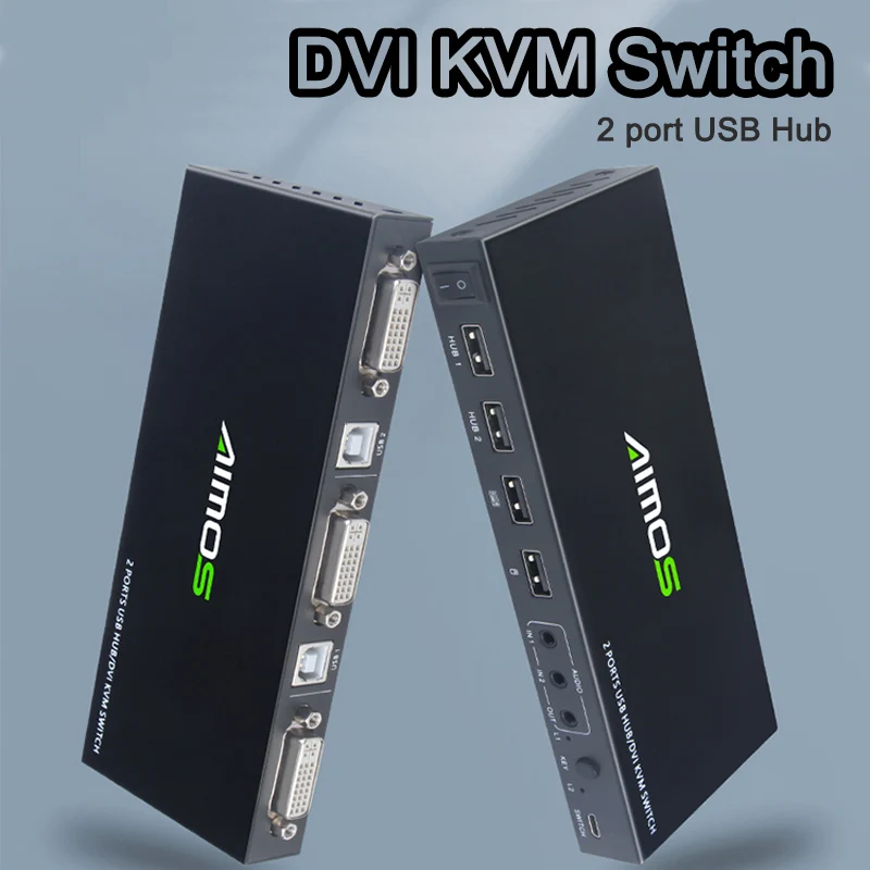 

DVI KVM Switch 2x 1 usb-хаб DVI переключатель с общим доступом USB 2,0 монитор мышь клавиатура 2 в 1 выход для 2 ПК ноутбука ПК DVI KVM переключатель коробка