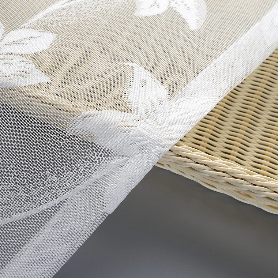 

Modern and Simple Pure Color Jacquard Bedroom Living Room Window Curtians White Wild New Product Curtian