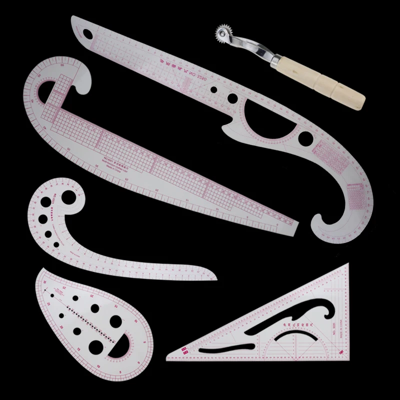 8 Set ruler Многофункциональный образец одежды, линейка для резки, Метрическая линейка, линейка портного шва - Цвет: 8 Set ruler