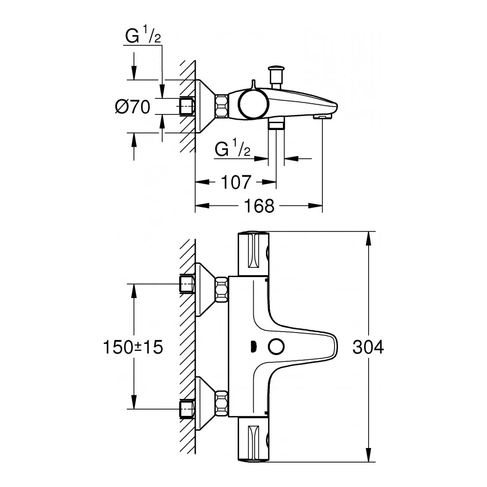 Bathtub Faucets Grohe 554587 Home Improvement Fixture Bathroom crane cranes shower mixer Faucet Thermostat for bath Grohtherm 800 (34567000) |