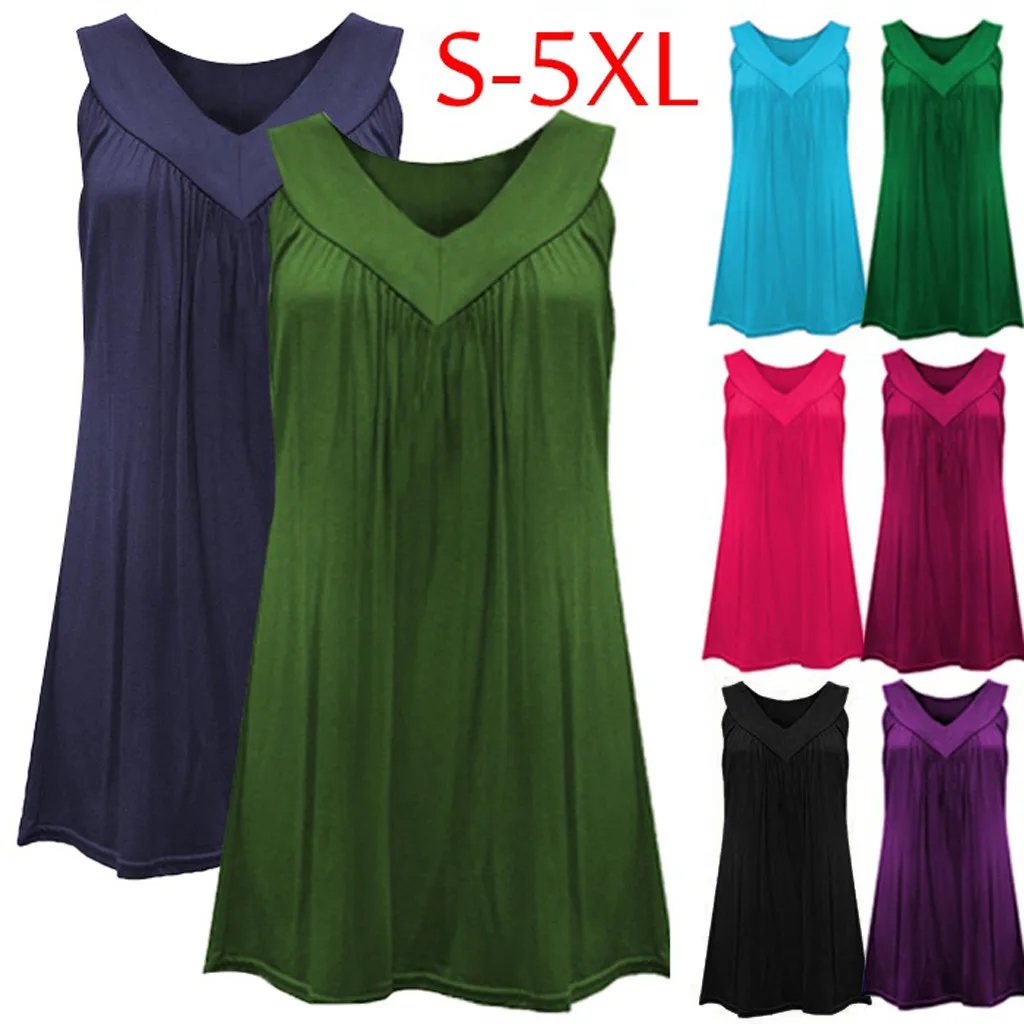 Женское Короткое платье Elbise однотонное без рукавов с v образным вырезом и