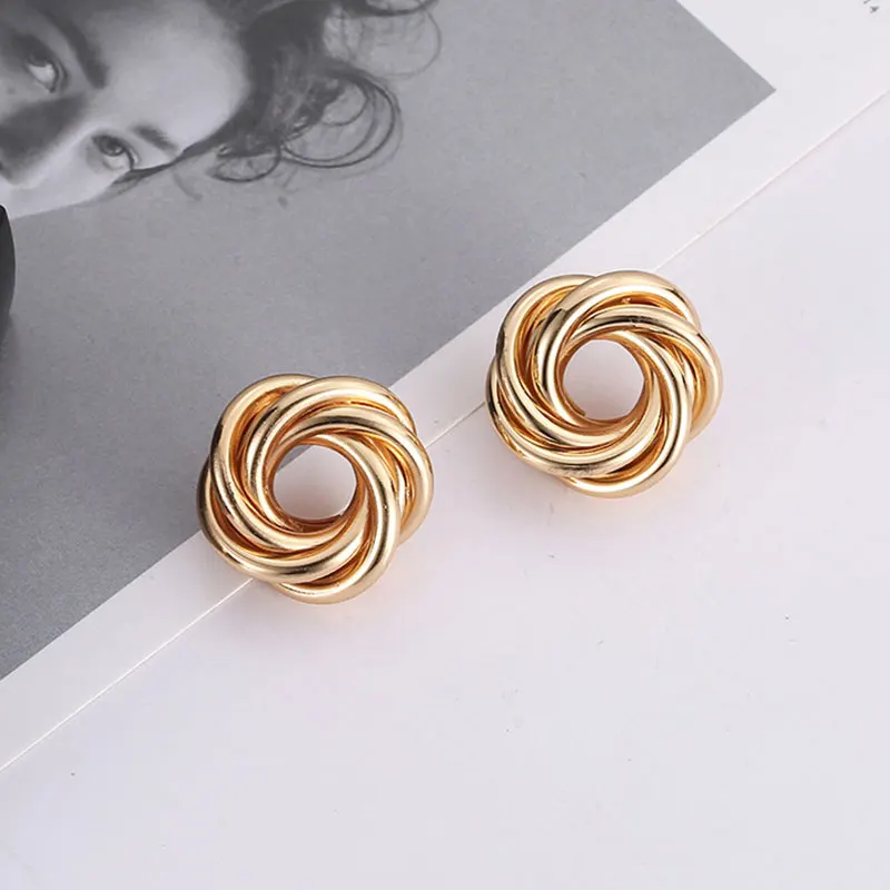

BOAKO Geometric Circle Earrings For Women Fashion Jewelry 2020 Earrings Dangle Pendientes Piercing Oreille Kolczyki #Yj23