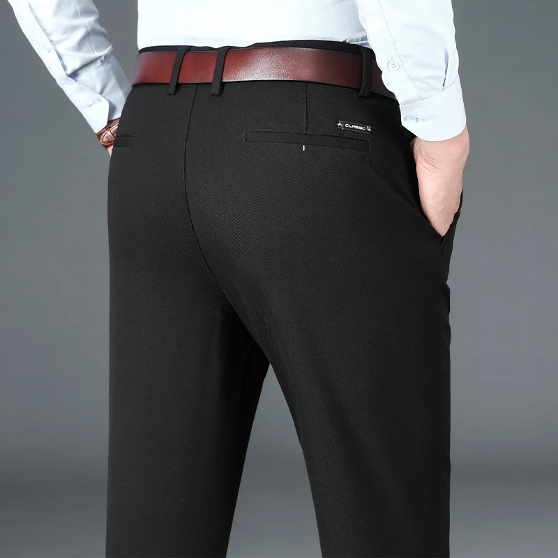 

New Autumn Men Straight Casual Pants Brand Clothing Stretch Solid Color Business OfficeTrousers Male High Quality
