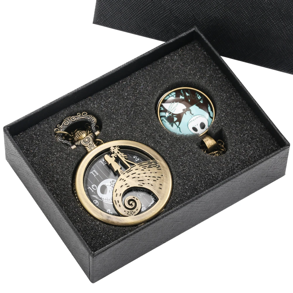 Exquisite Design Vintage Quartz Pocket Watch Fashion Necklace Pendant Chain with Gift Box Best Gifts Sets for Women Men