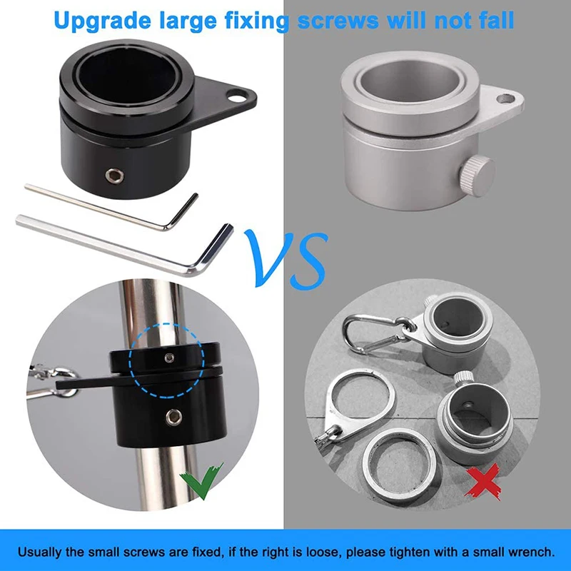 

Retail 2 Pieces of Aluminum Alloy Flagpole Ring, 360 Degree Rotation Mounting Ring for Flagpole Diameter 0.75-1.02 Inches Black