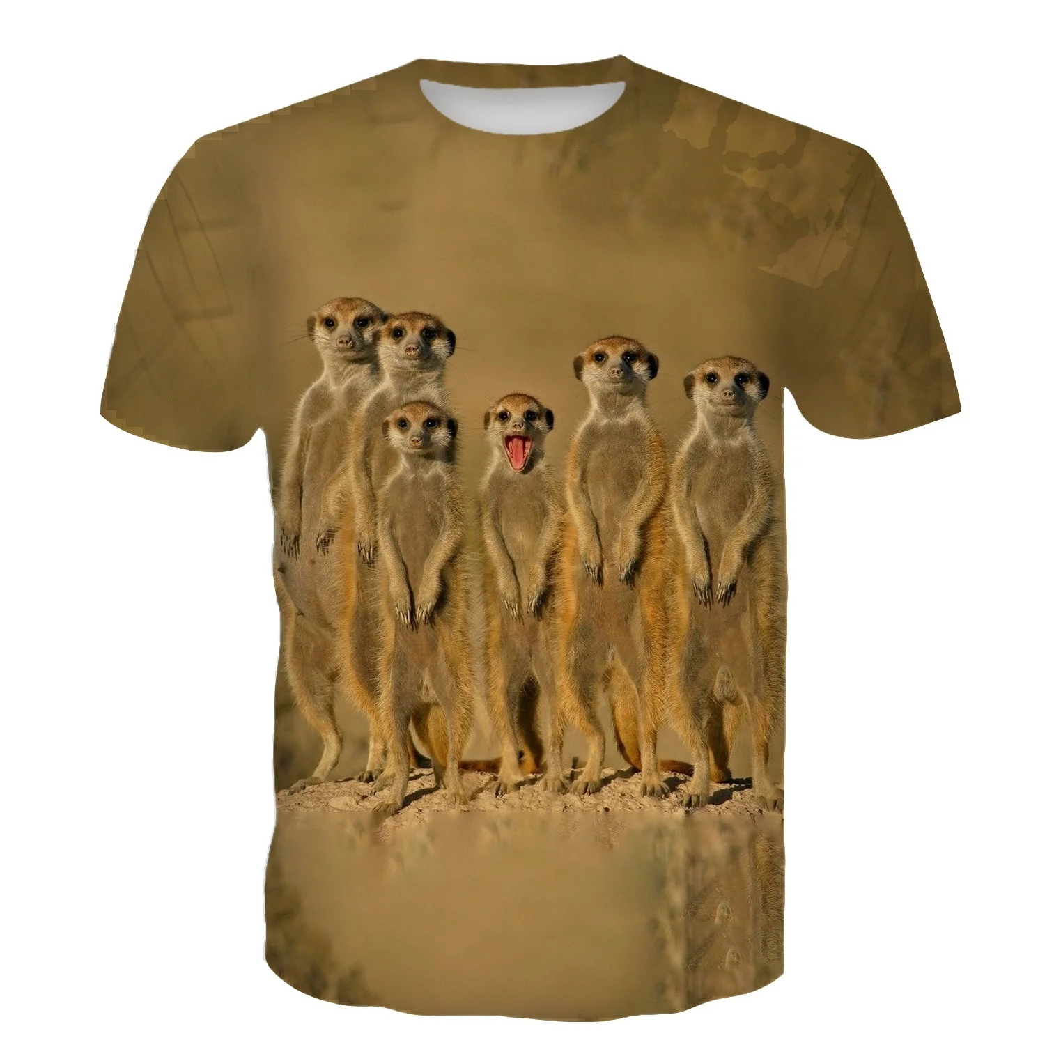 

New Men's Funny Summer Shirt 3D Groundhog / Mouse Print Short Sleeve Cool T-shirt
