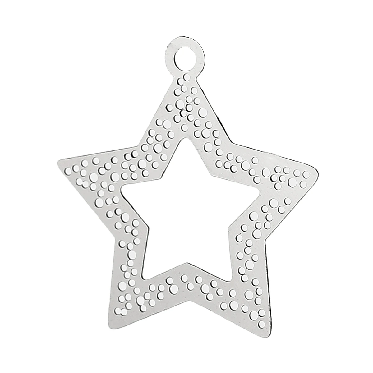 DoreenBeads Филигрань Подвески из нержавеющей стали звезда серебряный цвет полые 21 мм