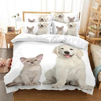 3d printed bedding set animal dog cat bedclothes colorful vivid bed set designer bedding set cute bed set twin full queen king