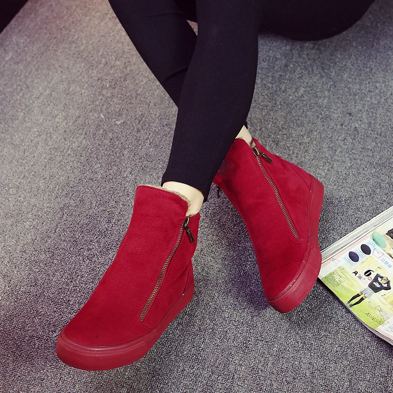 Новые модные женские ботинки на плоской подошве молнии с нескользящей