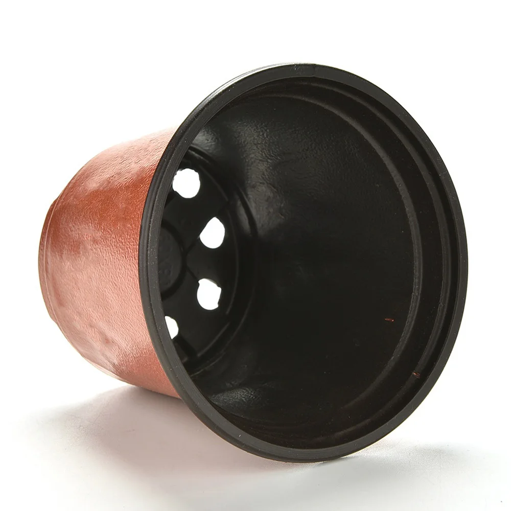 Маленький пластиковый круглый цветочный горшок 10 шт. терракотовый для детского