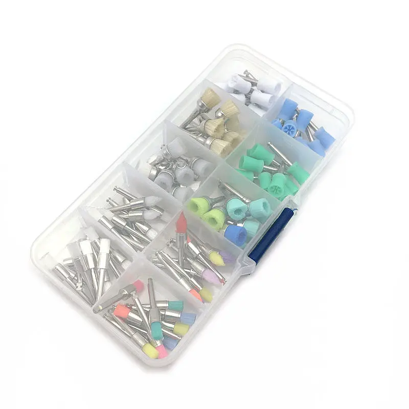 100 шт. набор для полировки зубов устройство прорезиненная нейлоновая щетина