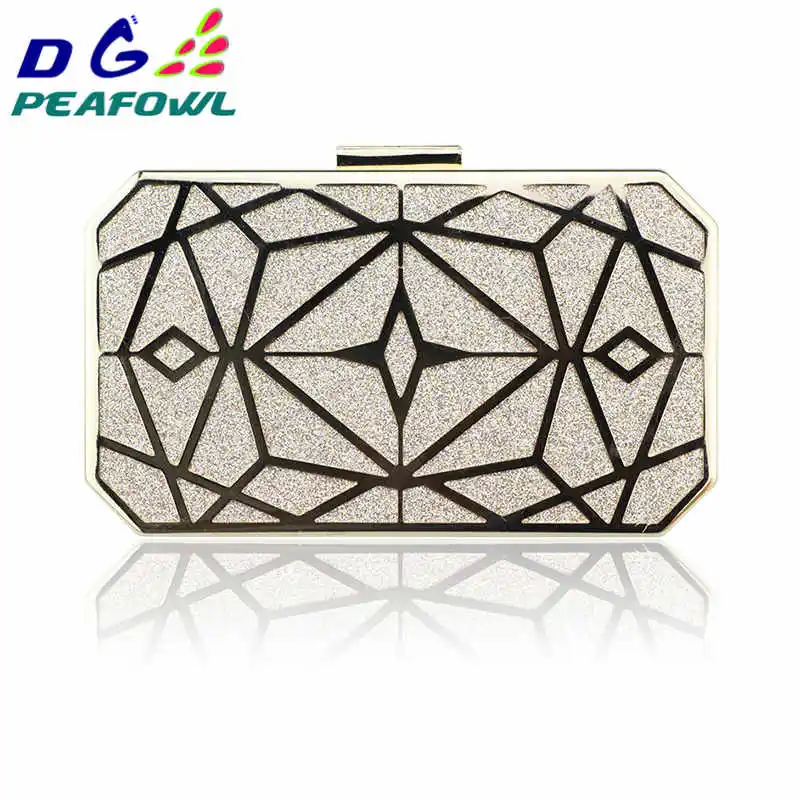 DG с рисунком павлина роскошные золотые вечерняя сумочка BS010 Для женщин вечерние