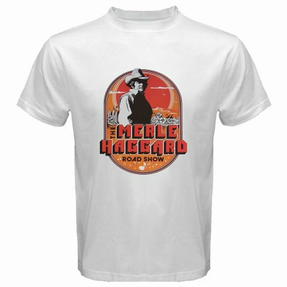 Новая мужская белая футболка Merle Haggard Country Music Tour с логотипом|Мужские футболки| |