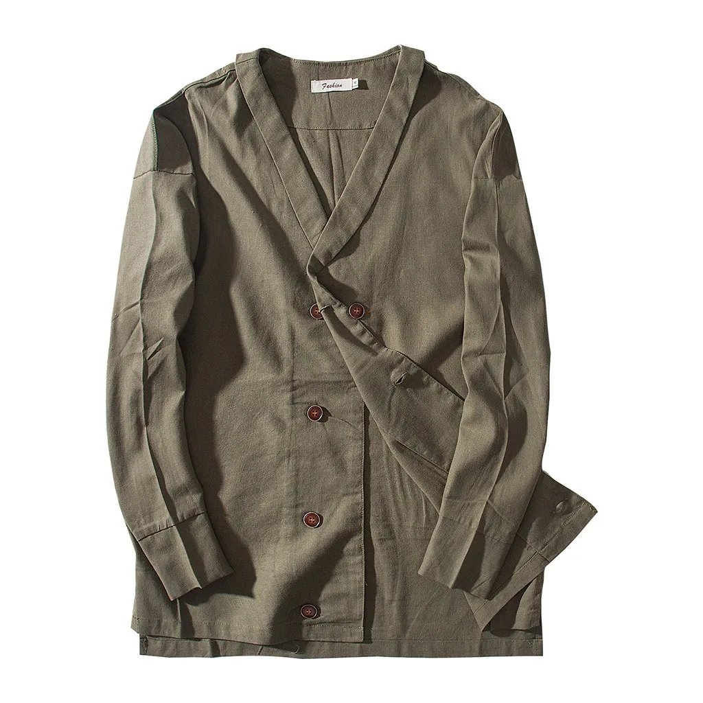 Womail 2019 модное однотонное пальто с длинными рукавами хлопковое белье сплошной