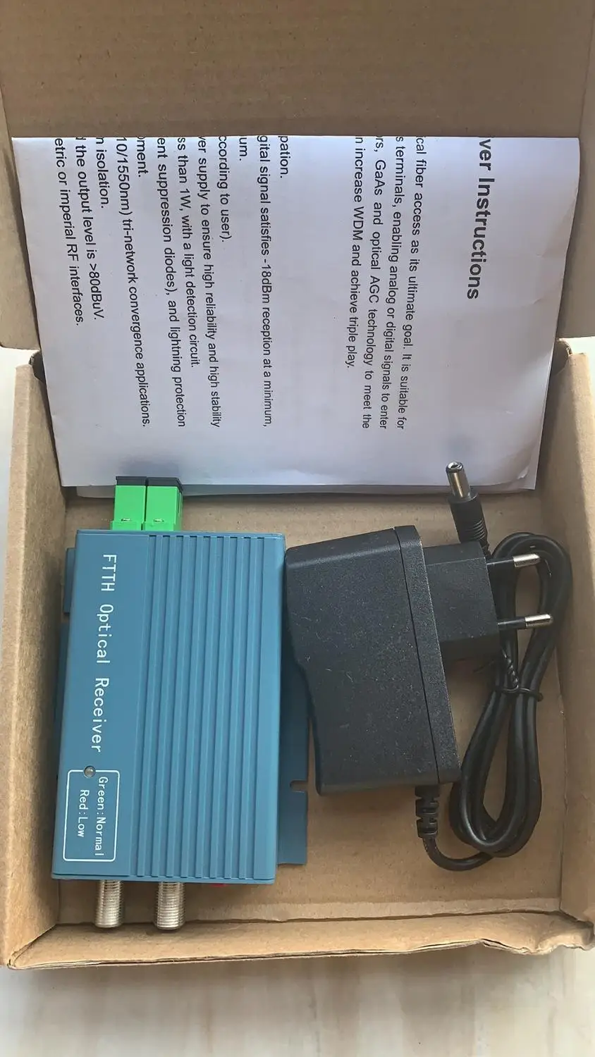 Волоконно оптический приемник алюминиевый CATV FTTH AGC SC APC дуплексный разъем с 2