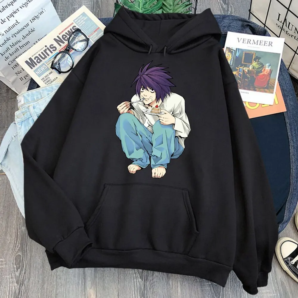

Japan Anime Death Note L Lawliet Woman Hoody Harajuku Casual Hooded Spring 2021 Funny Hoodie Hip Hop Fleece Trendy Women Hoodies