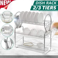 23 tiers multifunctional chrome dish drainer cutlery cup drying rack stainless steel rack drainer tray kitchen storage holder